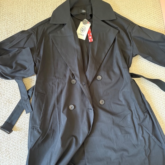 Cider trench coat full length Black Small - Picture 6 of 11